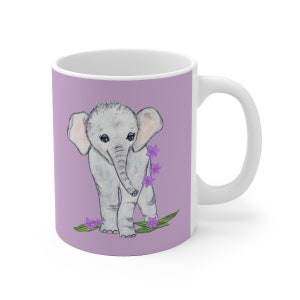 Cute Baby Elephant Ceramic Mug Coffee Cup African Elephant image 3