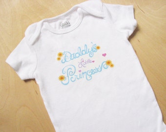 Daddy's Little Princess Baby Bodysuit Size 6 Months Short Sleeve Girl