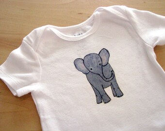 Baby Gift Bodysuit, baby Elephant,  Short Sleeve