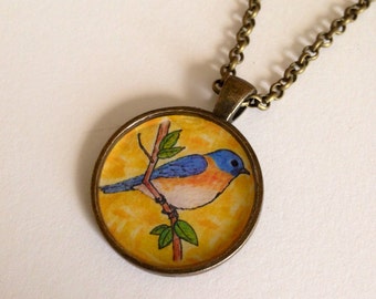 Bluebird Necklace - Bluebird of Happiness Pendant Gift