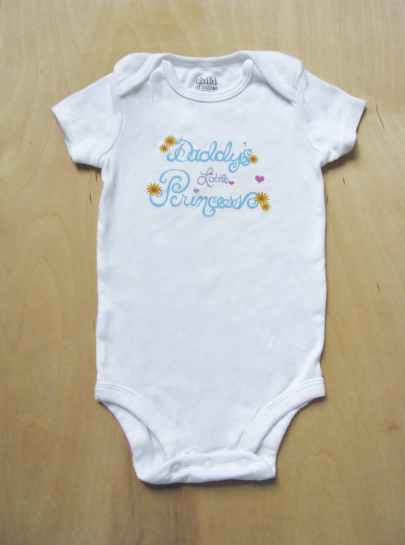 Daddy's Little Princess Baby Bodysuit Size 6 Months Short Sleeve Girl image 4
