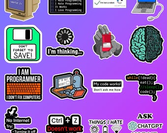 Grappige codeerstickers Computer IT Softwareontwikkelaar Geschenken Tech Nerd Programmeur Stickerpakket 16 stuks
