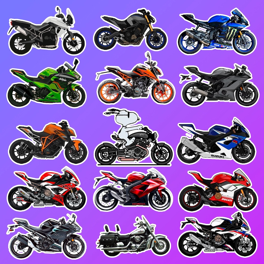 Motorcycle Sticker Pack – Sportbike & Superbike Vinyl Decals, Sport ...