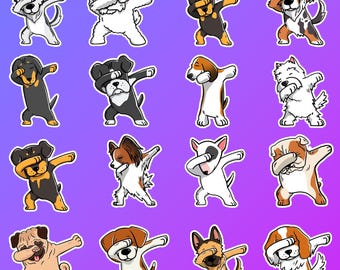 16 Pcs Cute Dog Stickers Pack Kawaii Puppy Decals Aesthetic Stickers for Laptop, Journal, Water Bottle Gift for Dog Lovers
