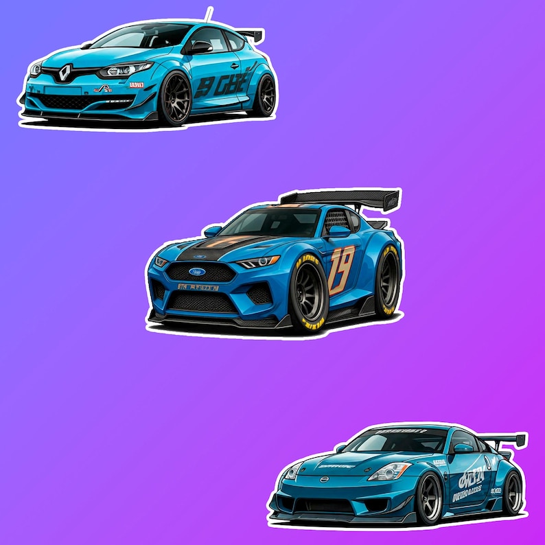 Sports Car Sticker Pack – Supercar & JDM Vinyl Decals, Racing Car ...