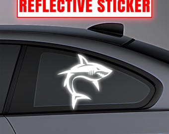 Reflective Shark Car Decal – Funny Vinyl Sticker for Cars, Trucks, Bikes