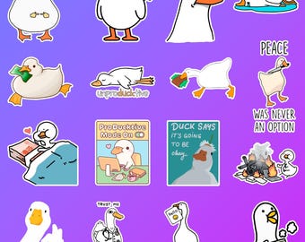 Funny Duck Stickers: Mischievous Goose Decals for Laptop, Water Bottle - 16 Pcs