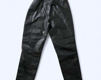 Vintage leather lined high waist boyfriend pants by Bagatelle size 6