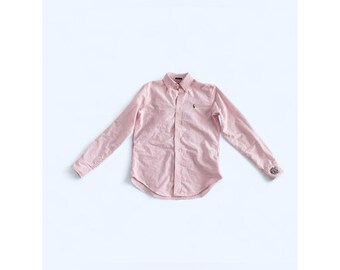 Ralph Lauren vintage pink shirt striped button up size 6