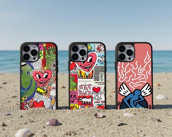 Keith Haring Phone Case Artwork Urban Art Inspired Custom Phone Case iPhone 17 16 15 14 13 12 11 Case Samsung Galaxy Case LG case