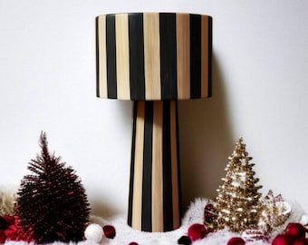 Moroccan Striped Lamp – Handwoven Natural Fiber Decor