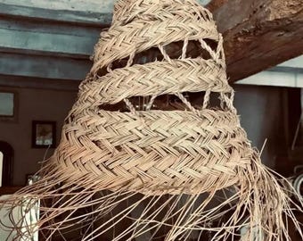 Bohemian Straw Pendant Light: Moroccan Woven Lampshade