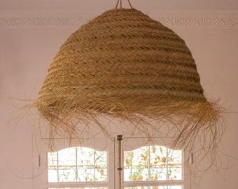 Suspensão boule de paille, abat-jour en paille