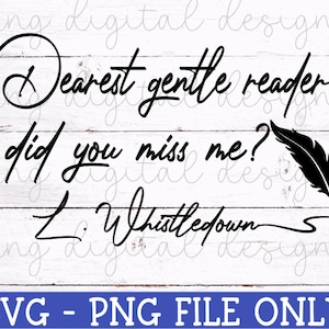 Bridgerton-SVG | Lady Whistledown offerte SVG | Cricut gesneden bestanden | Silhouet gesneden bestanden | Digitale PNG-bestanden | Directe download