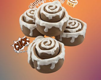 Kaneelbroodje Fidget Clicker-sleutelhanger