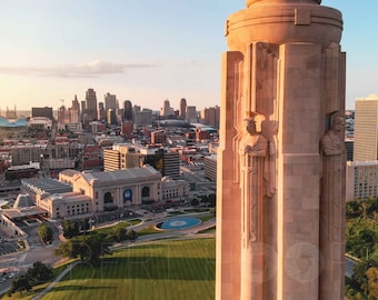 Kansas City Liberty Memorial Aerial Photo Print
