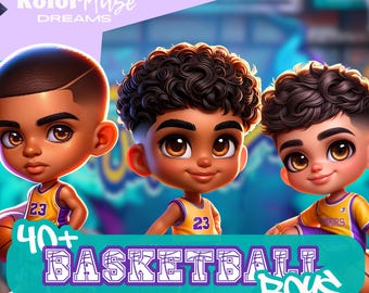 Conjunto de imágenes PNG de baloncesto urbano para niños / Más de 40 gráficos de baloncesto con grafitis callejeros para revistas, sublimación y manualidades / Descarga digital