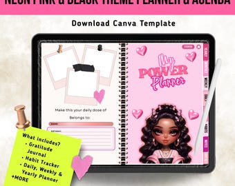 Planificador Digital / Muñeca Rosa, GoodNotes, Agenda iPad (Descarga Digital)
