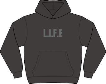 L.I.F.E. Akronym Hoodie | Pullover Sweatshirt mit Backtext
