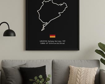 Nürburgring Poster – The Green Hell | Nordschleife Race Track | Motorsport Poster | Formula 1 Wall Art - Digital Download