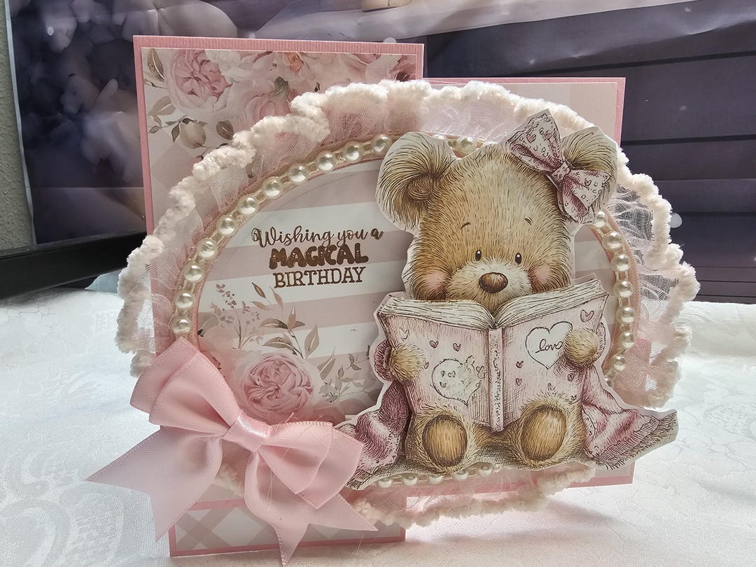 Teddy Bear Magical Birthday Z Fold Pop up Handmade Card - Etsy