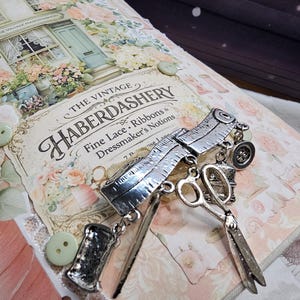 Haberdashery Sewing Themed Junk Journal full of Laces and Trims