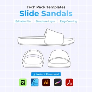 Modelos de ficha técnica para sandálias de dedo – Download digital editável