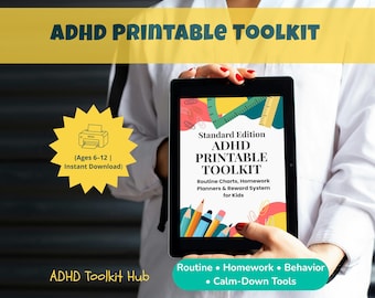 Standard ADHD Toolkit for Kids: Routine Charts, Homework Planners, Behavior Trackers (PDF)