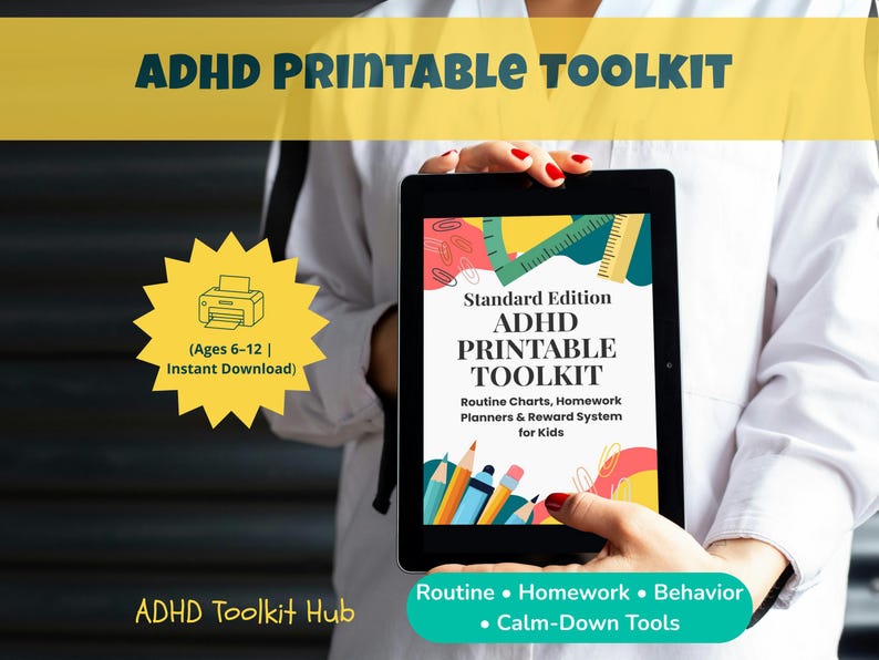 Standard ADHD Toolkit for Kids: Routine Charts, Homework Planners ...