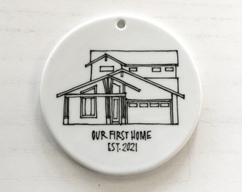 custom home ornament, 2022 holiday ornament, personalized christmas ornament, our first home, housewarming gift, holiday real estate gift