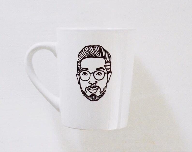 taza de retrato para papá, regalo personalizado para papá, taza de papá personalizada, taza de café personalizada, regalo para papá de niños, relleno de medias para papá imagen 2