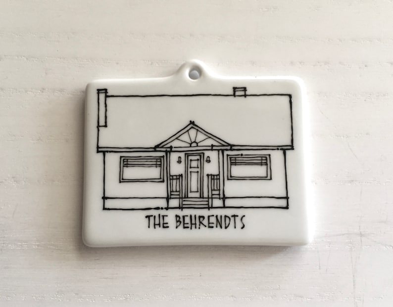 custom house ornament, quarantine ornament, house portrait, custom christmas ornament, home illustration, holiday real estate gift image 2