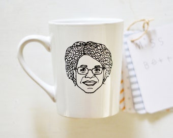 custom teacher portrait mug, custom teacher gifts, custom christmas gift, gift for teacher, custom face mug, coffee mug for teacher