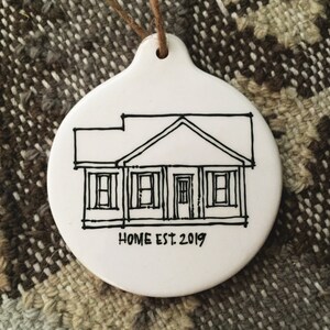 custom house ornament, quarantine ornament, house portrait, custom christmas ornament, home illustration, holiday real estate gift image 5