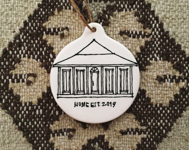 custom house ornament, quarantine ornament, house portrait, custom christmas ornament, home illustration, holiday real estate gift image 6