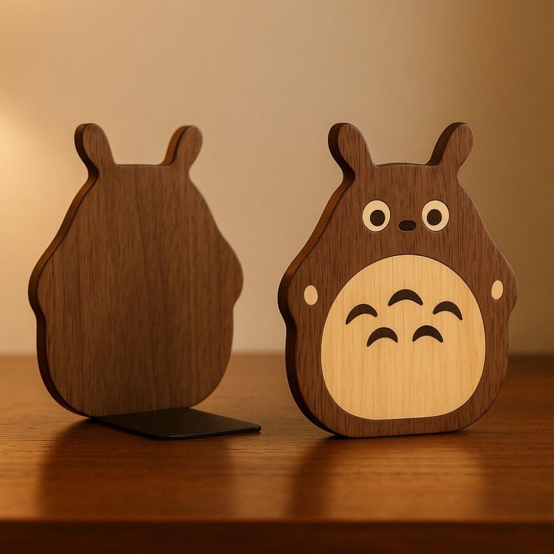 Bookend Shape Totoro Wooden Bookends, Nursery Decor, Studio Ghibli Gift - Etsy