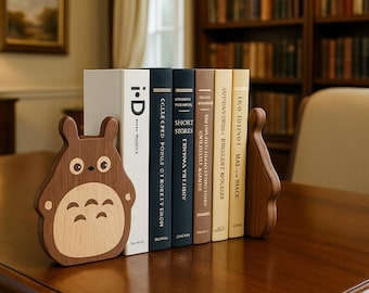 Totoro Wooden Bookends, Nursery Decor, Studio Ghibli Gift
