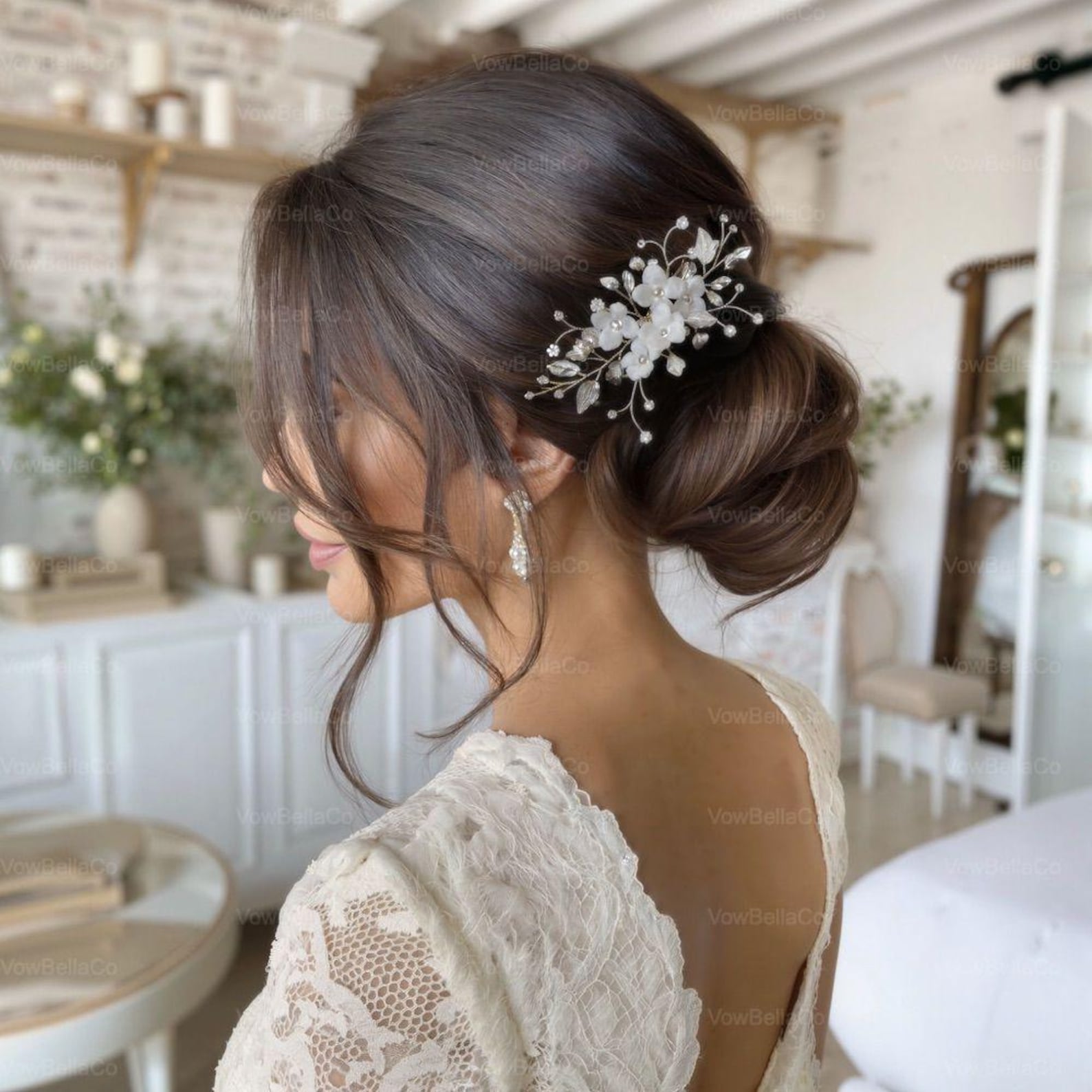 Real Hydrangea Petals Wedding Hair Comb | Bridal Hairpiece, Elegant Flower Headpiece