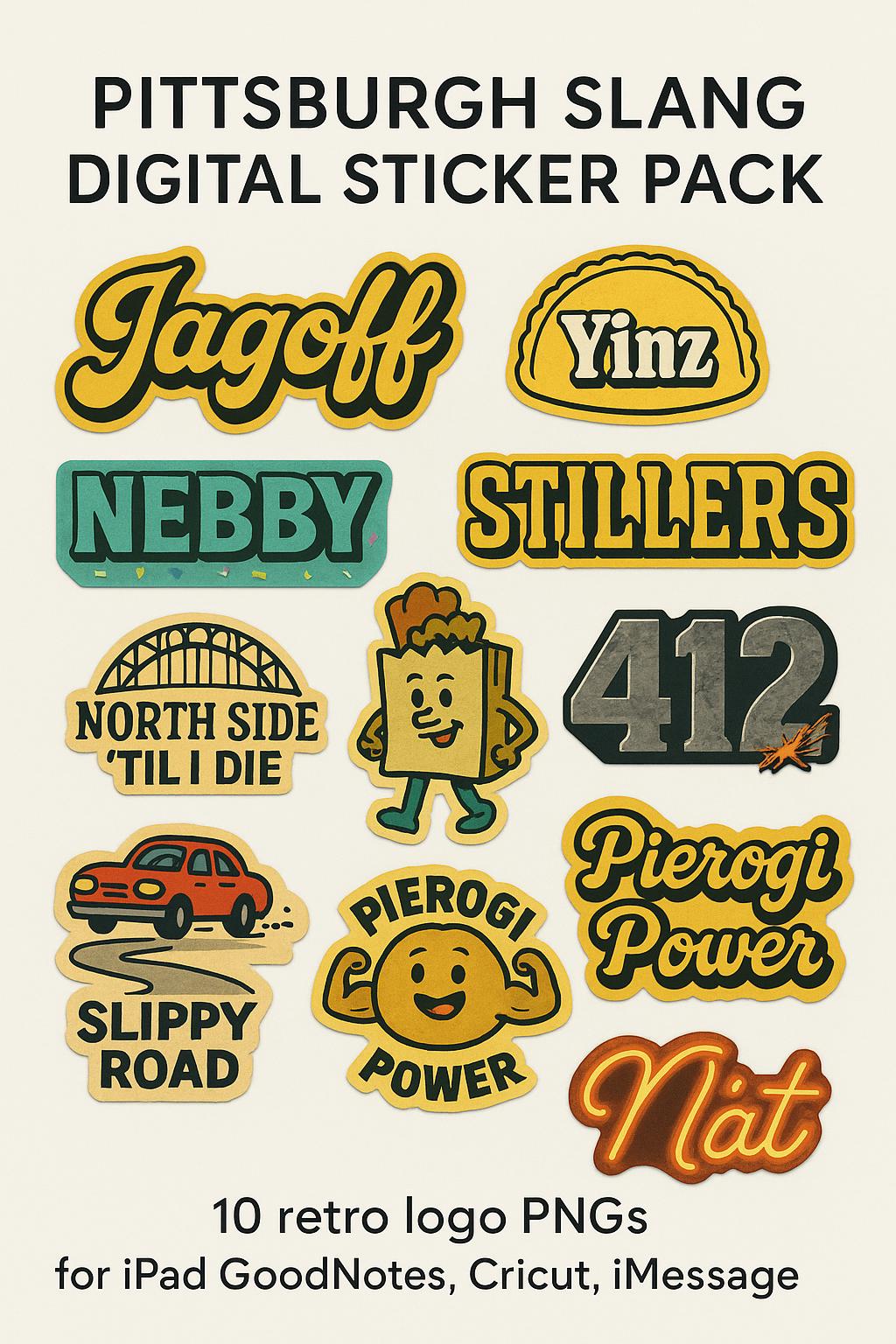 Pittsburgh Slang Digital Sticker Pack - Etsy