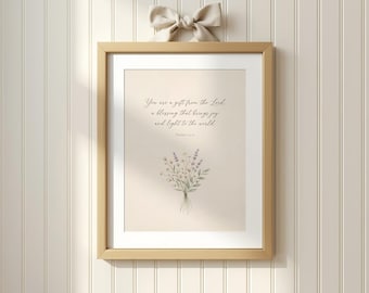 Psalm 127:3 Wildflower Nursery Art, Christian Baby Girl Bible Verse Print (Digital Download)