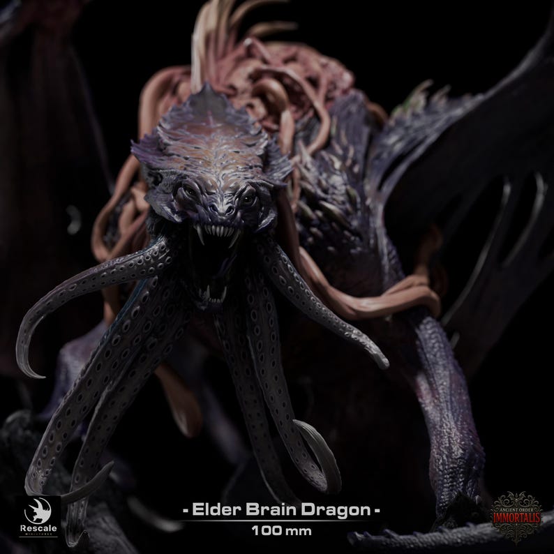 Elder Brain Dragon | Mind Flayer Boss Miniature | 100mm Base | Rescale ...