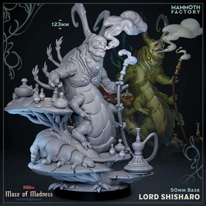 Mammoth Factory | Caterpillar Demon Miniature | Lord Shisharo Madness Vizier | Hookah Larva Boss Mini | 16K Resin | Maze of Madness 5E