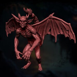 Imp Devil Familiar Monster Atlas Mini | 28 mm 32 mm 54 mm 75 mm 100 mm Schaal | D&D Pathfinder Infernal Spy Warlock vertrouwd | Pro-gegrond: