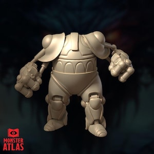 Poderoso sirviente de Leuk-o, Atlas de monstruos artefactos / Escala 28 mm 32 mm 54 mm 75 mm 100 mm / Miniatura de mecha de construcción legendaria de D&D Pathfinder / Imprimado profesionalmente