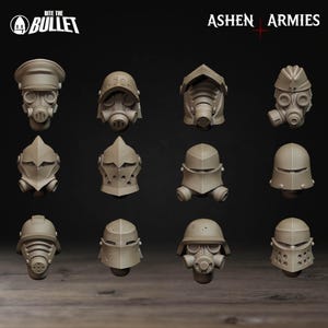 Sanctified Legion 12-Piece Modular Head Pack – 16K Ultra-HD Conversion Kit | Ashen Armies Crusade for Trench Crusade, Grimdark Future