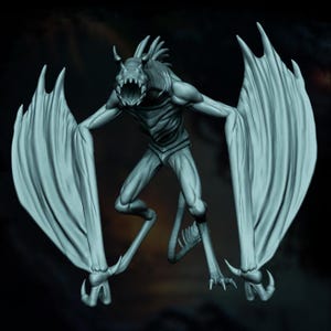 Lunar Devil Fiend Monster Atlas Mini | 28mm 32mm 54mm 75mm 100mm Scale | D&D Pathfinder Moon Devil Hell Boss | Pro Primed