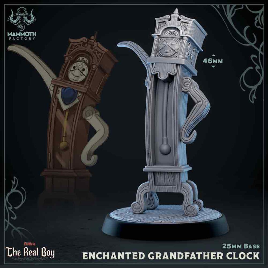 Sentient Clock Mammoth Factory | Animated Clock Miniature | Enchanted Grandfather ...