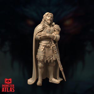Kas the Bloody-Handed Vampire Lord Monster Atlas | 28mm 32mm 54mm 75mm 100mm Scale | D&D Pathfinder Vecna Betrayer Boss Mini | Pro Primed