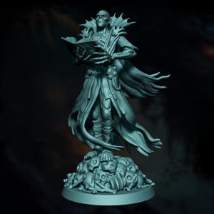 Vecna The Whispered One Lich God Mini | 28 mm 32 mm 54 mm 75 mm 100 mm Schaal | D&D Pathfinder Undead Archmage Boss | Pro-gegrond: