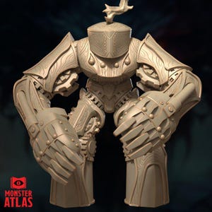 Grinder Konstrukt Monster Atlas | 28 mm 32 mm 54 mm 75 mm 100 mm Maßstab | D&D Pathfinder Uhrwerk Golem Siege Mini | Pro Grundiert